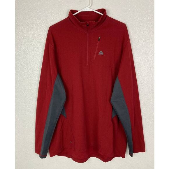 Nike ACG Other - NIKE ACG Pullover 1/4 Zip Quarter Zip Red Gray Fit Dry Long Sleeves XXL 2XL